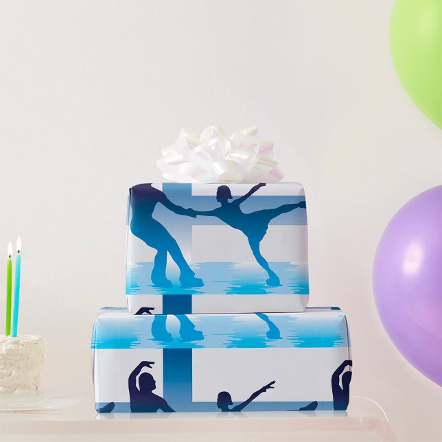 Finska Figur Skater, Papper inslagning Presentpapper (Skapare uppladdad)