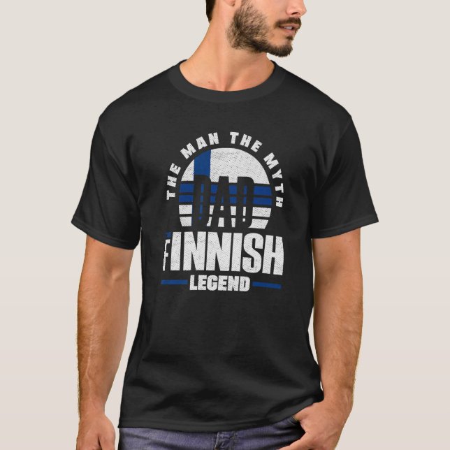 Finska Finland Flagga Far T Shirt (Framsida)