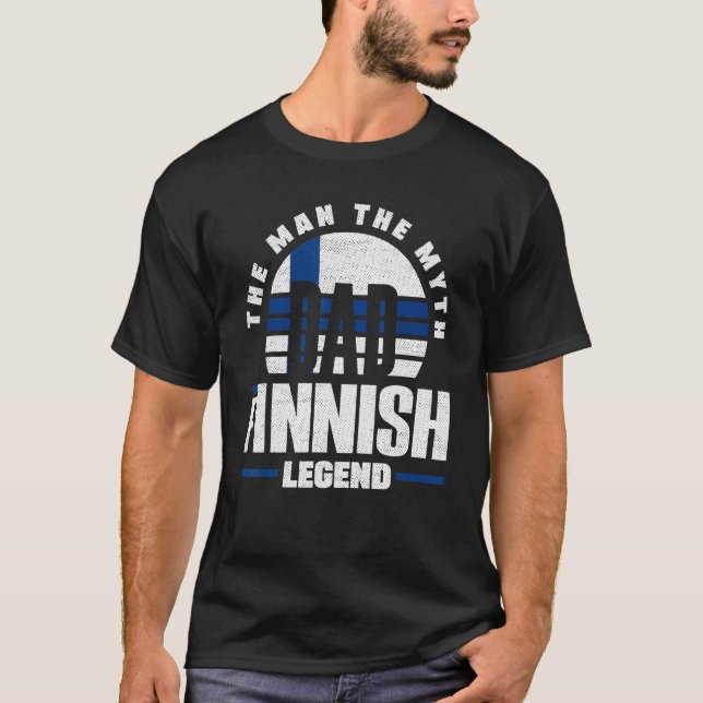 Finska Finland Flagga Far T Shirt (Framsida)