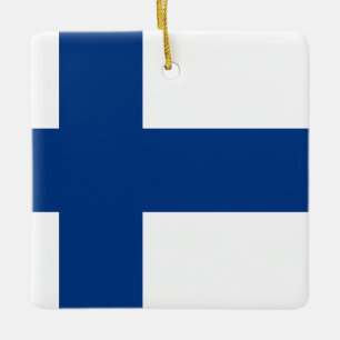 Finska (finska) Flagga Julgransprydnad Keramik
