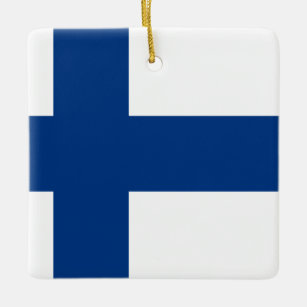 Finska (finska) Flagga Julgransprydnad Keramik