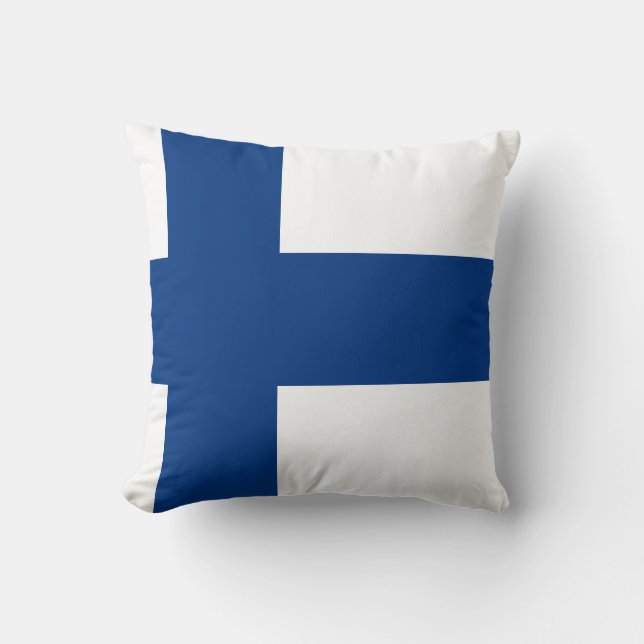 Finska (finska) Flagga Kudde (Framsida)