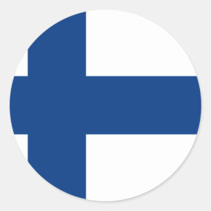 Finska (finska) Flagga Runt Klistermärke