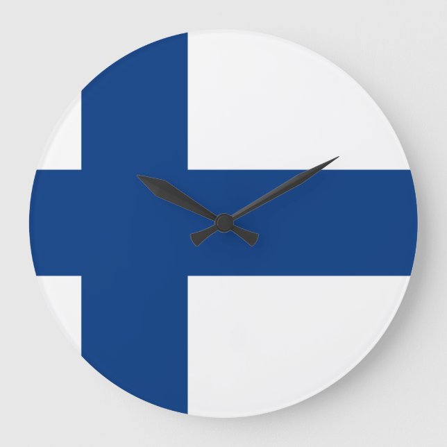 Finska (finska) Flagga Stor Klocka (Framsida)
