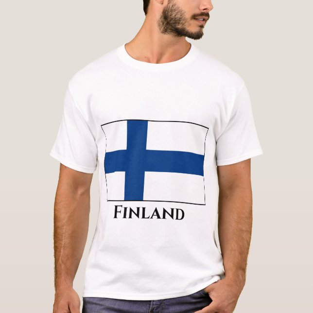 Finska (finska) Flagga T Shirt (Framsida)