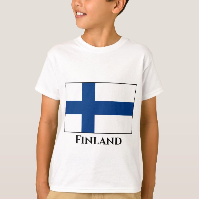 Finska (finska) Flagga T Shirt (Framsida)