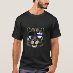 Finska Flagg Leopardsolglasögon Finska Rötter Finn T Shirt