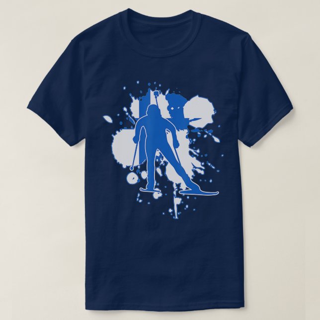 Finska Flagga Biathlonist - finska Sjatlon T Shirt (Design framsida)