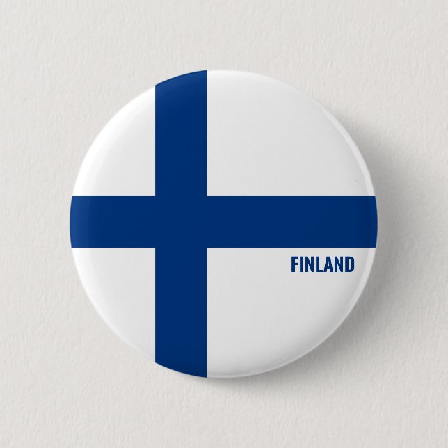 Finska Flagga Charming Patriotic Button Knapp (Framsida)