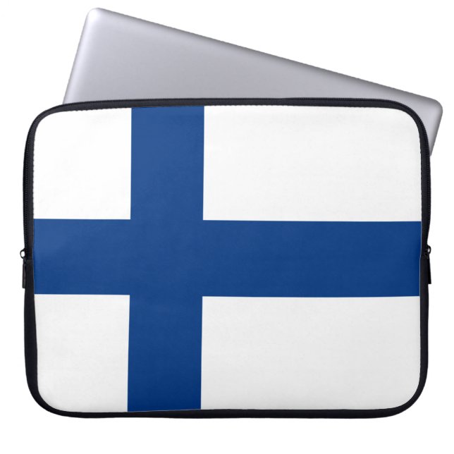 Finska Flagga (Finland) Laptop sleeve (Framsidan)
