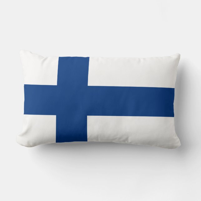 Finska Flagga (Finland) Lumbar Pillow Lumbarkudde (Framsida)