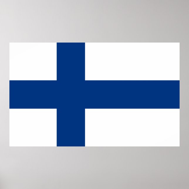 Finska Flagga (Finland) Poster (Framsidan)