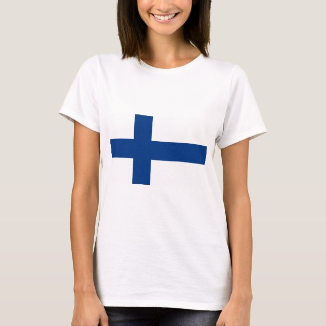 Finska Flagga (Finland) T-Shirt (Framsida)