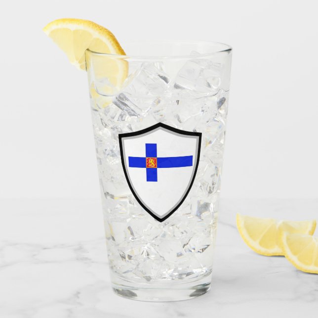 Finska flagga glaskopp (Framsida Ice)