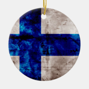 Finska Flagga Julgransprydnad Keramik