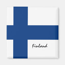 Finska flagga och Finlands helgdag, resor/sportfan Magnet