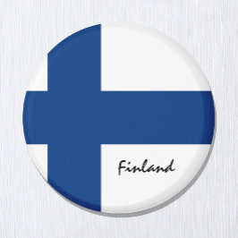 Finska flagga och Finlands helgdag, resor/sportfan Magnet
