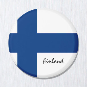 Finska flagga och Finlands helgdag, resor/sportfan Magnet