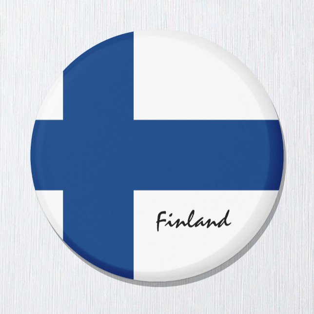 Finska flagga och Finlands helgdag, resor/sportfan Magnet (Skapare uppladdad)