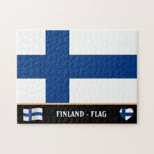 Finska Flagga och finska land / Finland Pussel