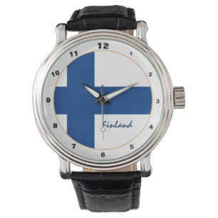 Finska Flagga och finska trendiget mode /design Armbandsur