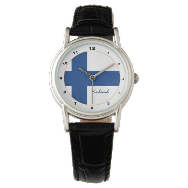 Finska Flagga och finska trendiget mode /design Armbandsur (Framsida)