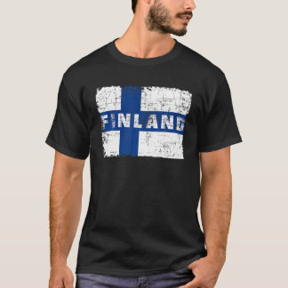 Finska Flagga Pridet Souvenir Finlish Nation T Shirt