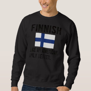 Finska Flagga vid Finlands gränser Lång Ärmad Tröja