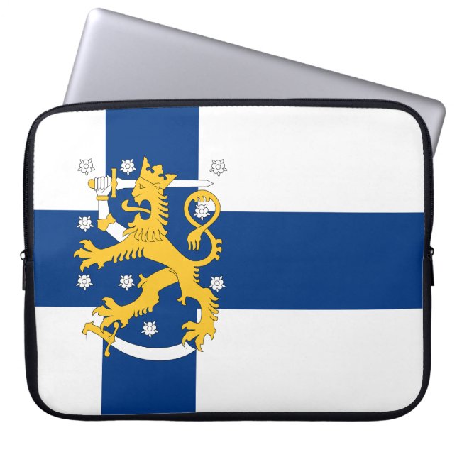 Finska flaggans telefonfodral laptop fodral (Framsidan)