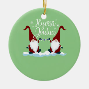 Finska God jul Finland Gift Tee Hyvaa Jou Julgransprydnad Keramik