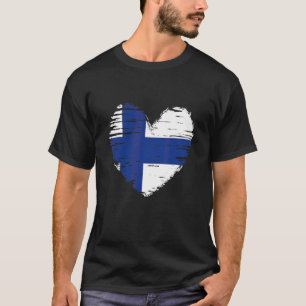 Finska Heart Finlands Flagga Pride T Shirt