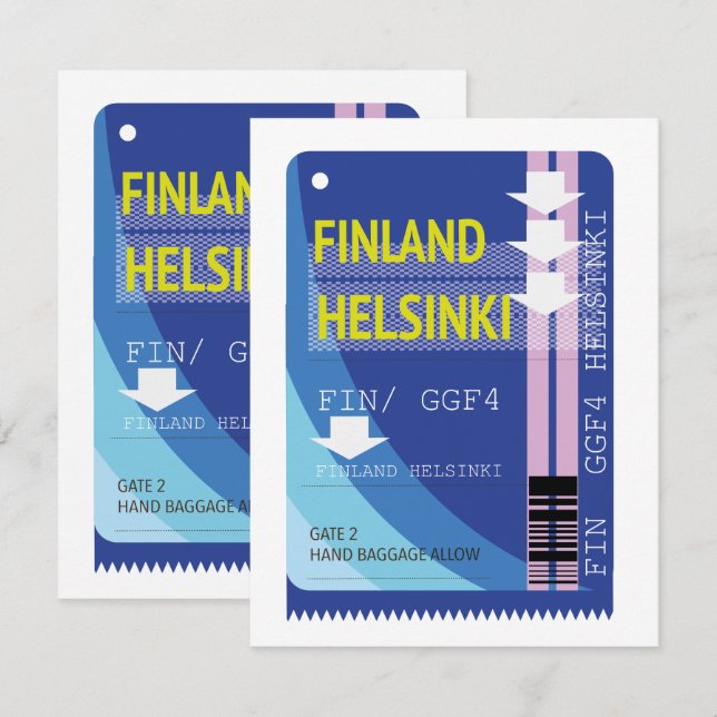 Finska Helsingfors-biljett (Fram/baksida)
