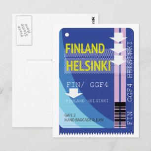Finska Helsingfors-biljett Vykort