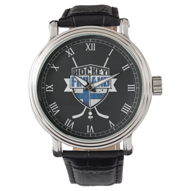 Finska ishockey Logotyp Shield Wrist Watch Armbandsur (Framsida)