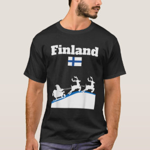 Finska Jultomten sledge renar Finland flagga T Shirt
