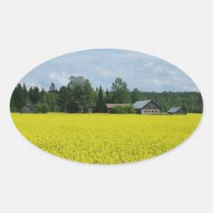 Finska landsidesmärken ovalt klistermärke