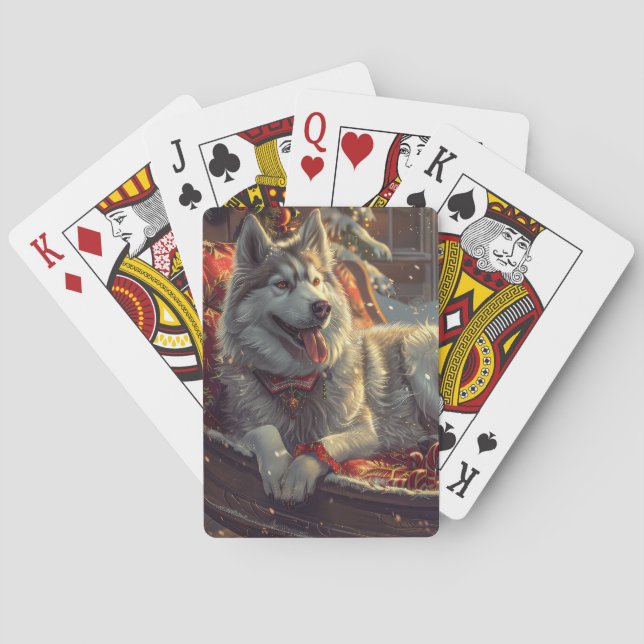 Finska Laphund Hund julfesten Casinokort (Baksidan)