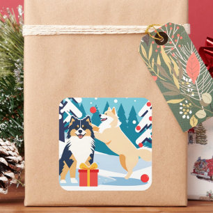 FINSKA LAPPHUND 2024 helgdag Fyrkantigt Klistermärke