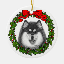 Finska Lapphund Art av Glenda S. Harlan Julgransprydnad Keramik