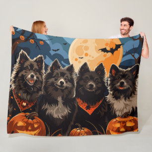 Finska Lapphund Halloween Spooky Fleecefilt