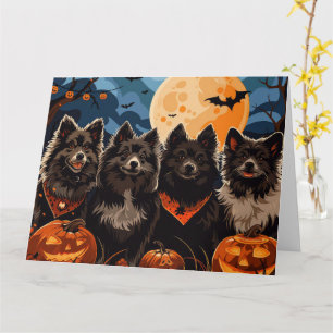 Finska Lapphund Halloween Spooky Kort