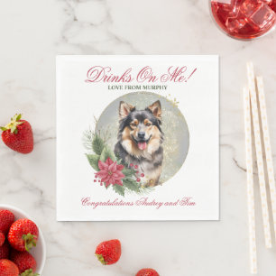 Finska lapphund Hund Bröllop-blöjor med foto Pappersservett