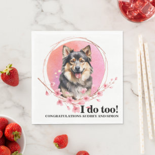 Finska lapphund Hund Bröllop-blöjor med foto Pappersservett