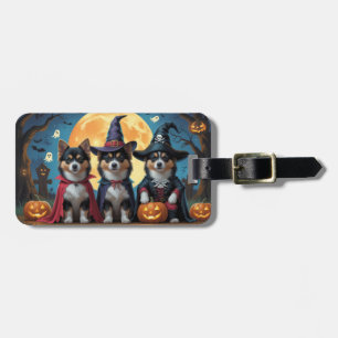 Finska Lapphund Hundar Pumpkin Halloween Funny Bagagebricka