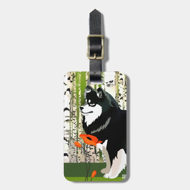 FINSKA LAPPHUND i påsar - bagagemärke Bagagebricka (Vertikal Framsida)