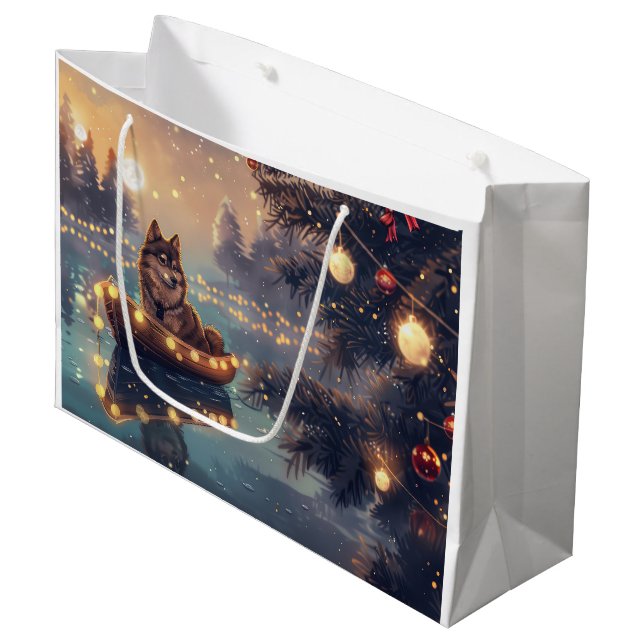 Finska Lapphund-juljulen Festive Voyage (Framsidan Vinklad)