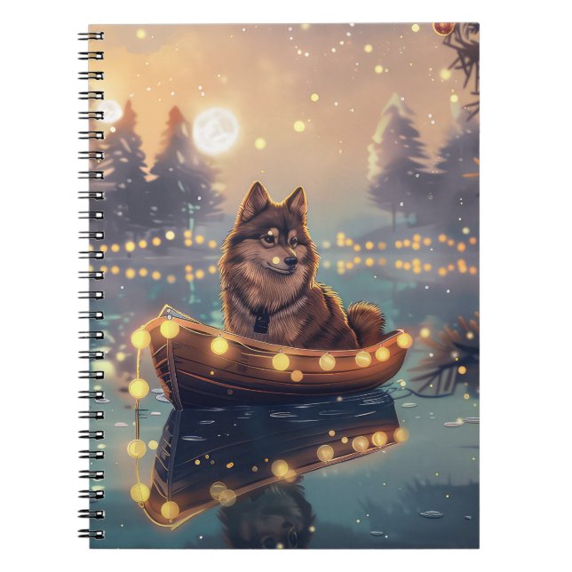 Finska Lapphund-juljulen Festive Voyage Anteckningsbok (Framsidan)