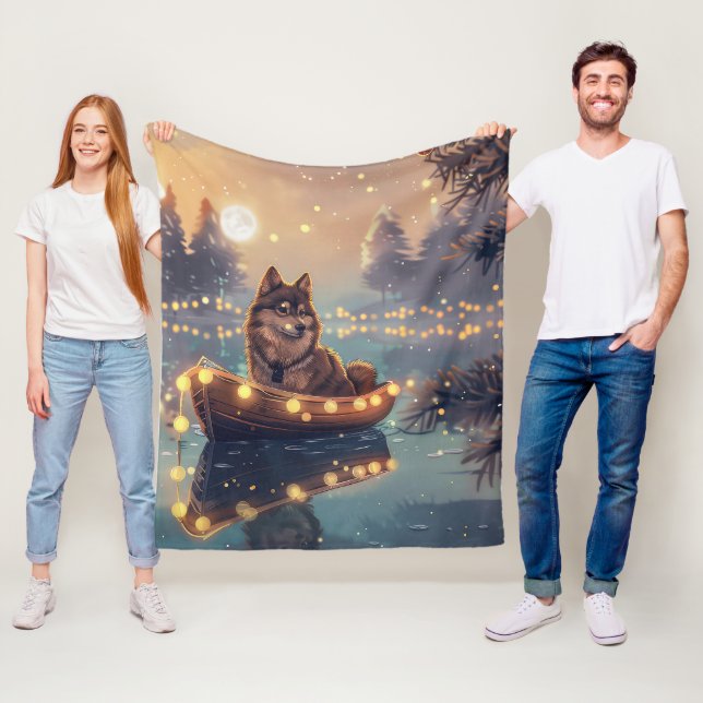 Finska Lapphund-juljulen Festive Voyage Fleecefilt (På plats)