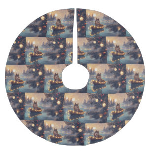 Finska Lapphund-juljulen Festive Voyage Julgransmatta Borstad Polyester