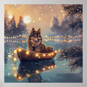 Finska Lapphund-juljulen Festive Voyage Poster